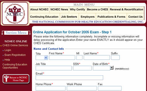 Online Exam Registration Application